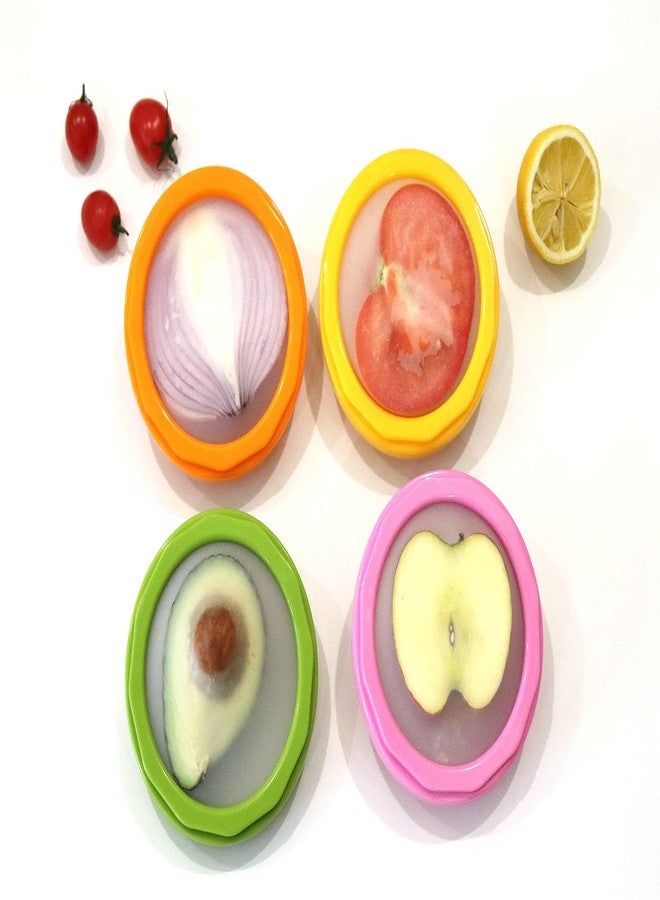 halteoly Onion storage and Avocado Saver,Set of 4 Double-Sided Silicone Fruit Keeper Containers for Fridge,Tomatos Holder,Lemons,Garlic,and Potatoes - Image 1